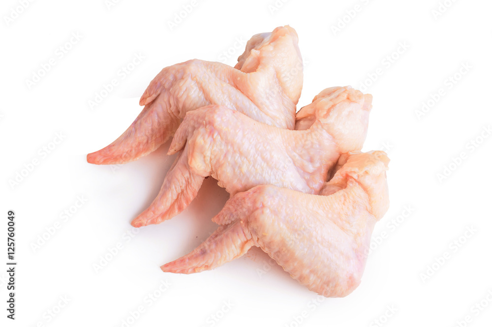 Chicken wings. On white, isolated background.