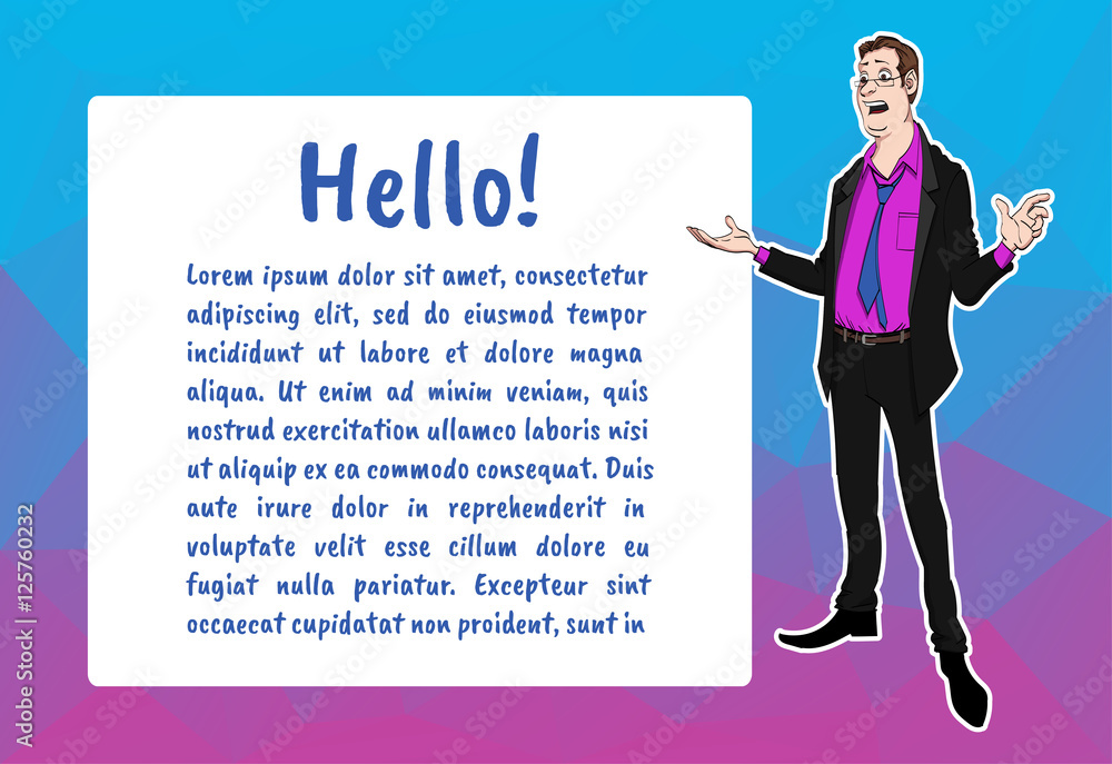 Vector character with bubble talk Vector character with bubble talk