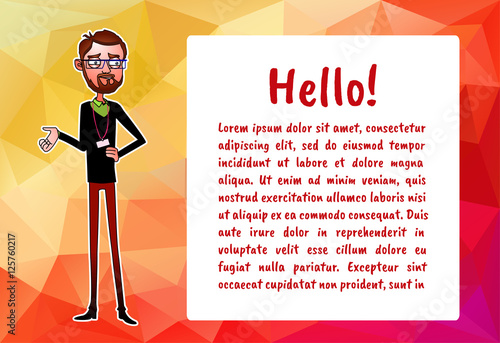 Vector character with bubble talk