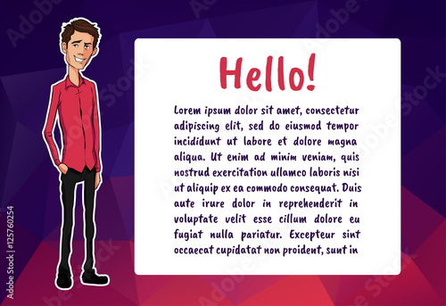 Vector character with bubble talk