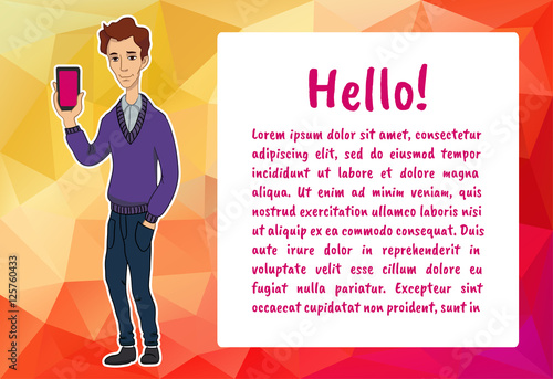 Vector illustration character with bubble talk