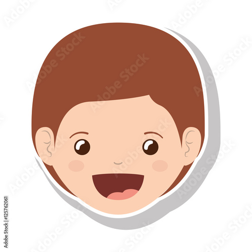 Wallpaper Mural cartoon boy smiling icon over white background. happy kid. vector illustration Torontodigital.ca