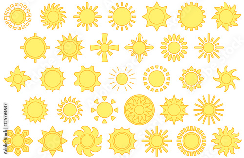 YELLOW SUNS filled line icons