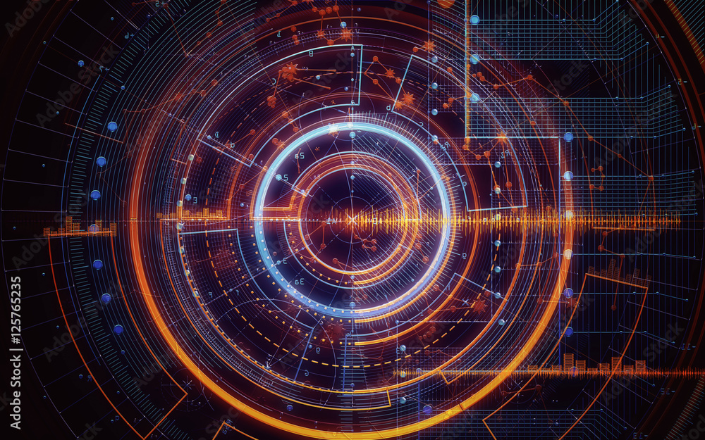Obraz premium Digital cyber pattern