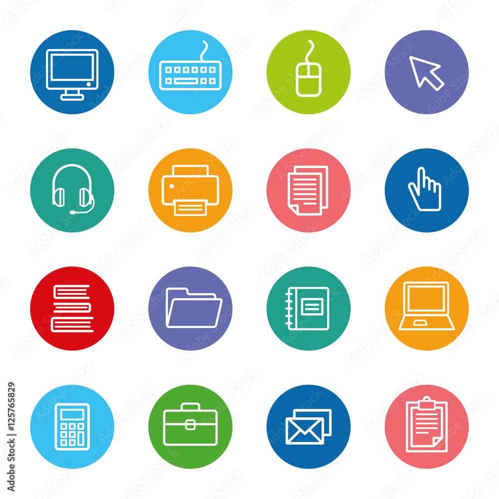 Business Office Icon Set . Vector Illustration. Business Office Icon Set . Vector Illustration.
