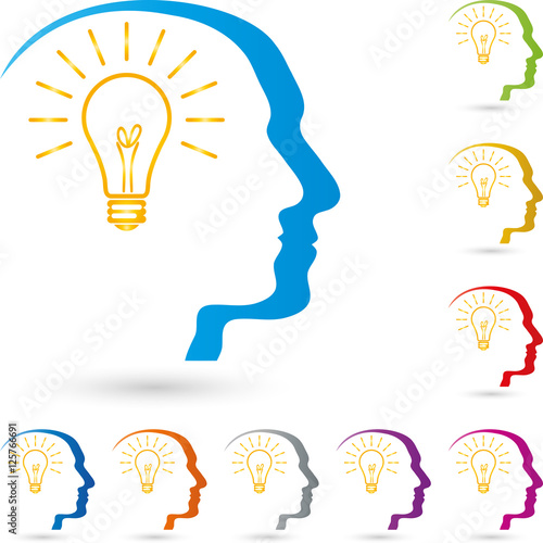 Mensch, Lampe, Logo, Elektriker, Idee