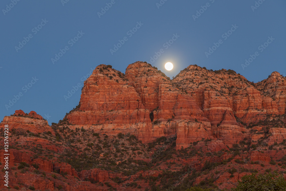 Moonrise Over Sedona Red Rocks