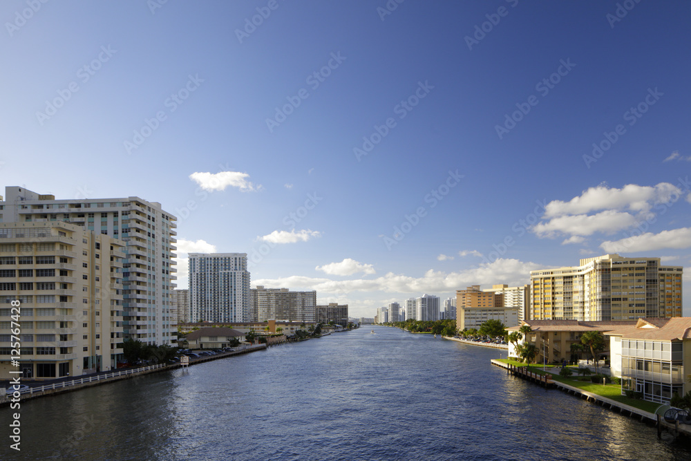 Fototapeta premium Aerial image of the Intracoastal Waterway Canal