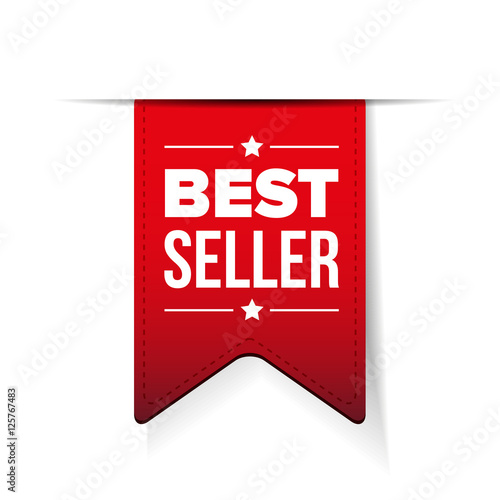 Best Seller red ribbon vector