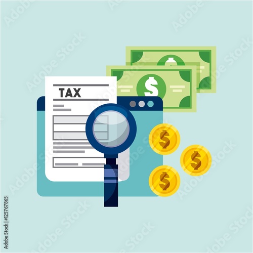 tax time flat icons vector illustration design