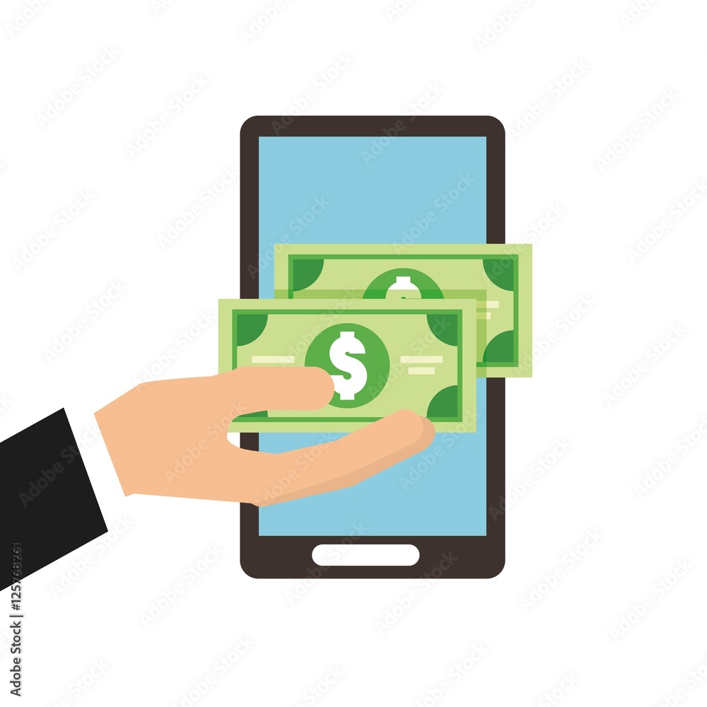 hand human with bills vector illustration design hand human with bills vector illustration design