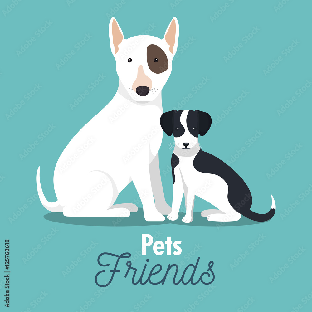 pet friends doggys animal graphic vector illustration eps 10