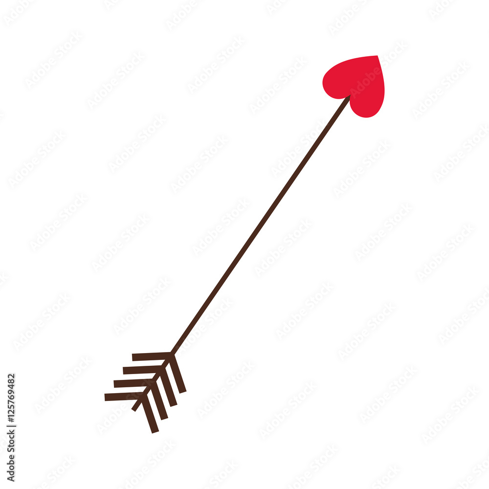 arrow with red heart symbol over white background. vector illustration ...
