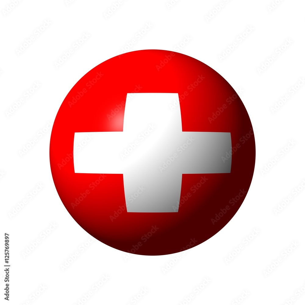 Fototapeta premium Sphere with flag of Switzerland