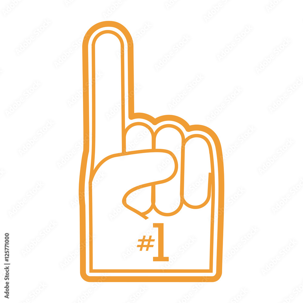 number one hand glove american football icon over white background. vector illustration number one hand glove american football icon over white background. vector illustration