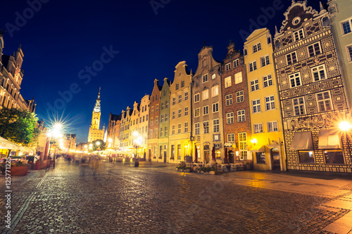 Gdansk,Poland-September 19,2015:The tower of Town Hall and main