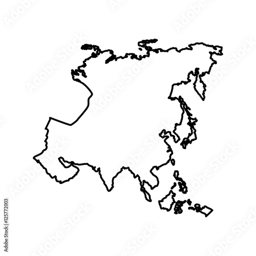 silhouette of asia continent icon. world map design. vector illustration