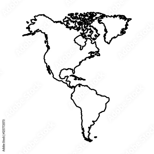 silhouette of america continent icon. world map design. vector illustration
