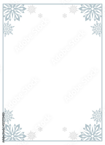 Frame with snowflakes. Copy space. 