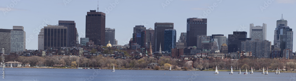 Charles River sailing scene in spring