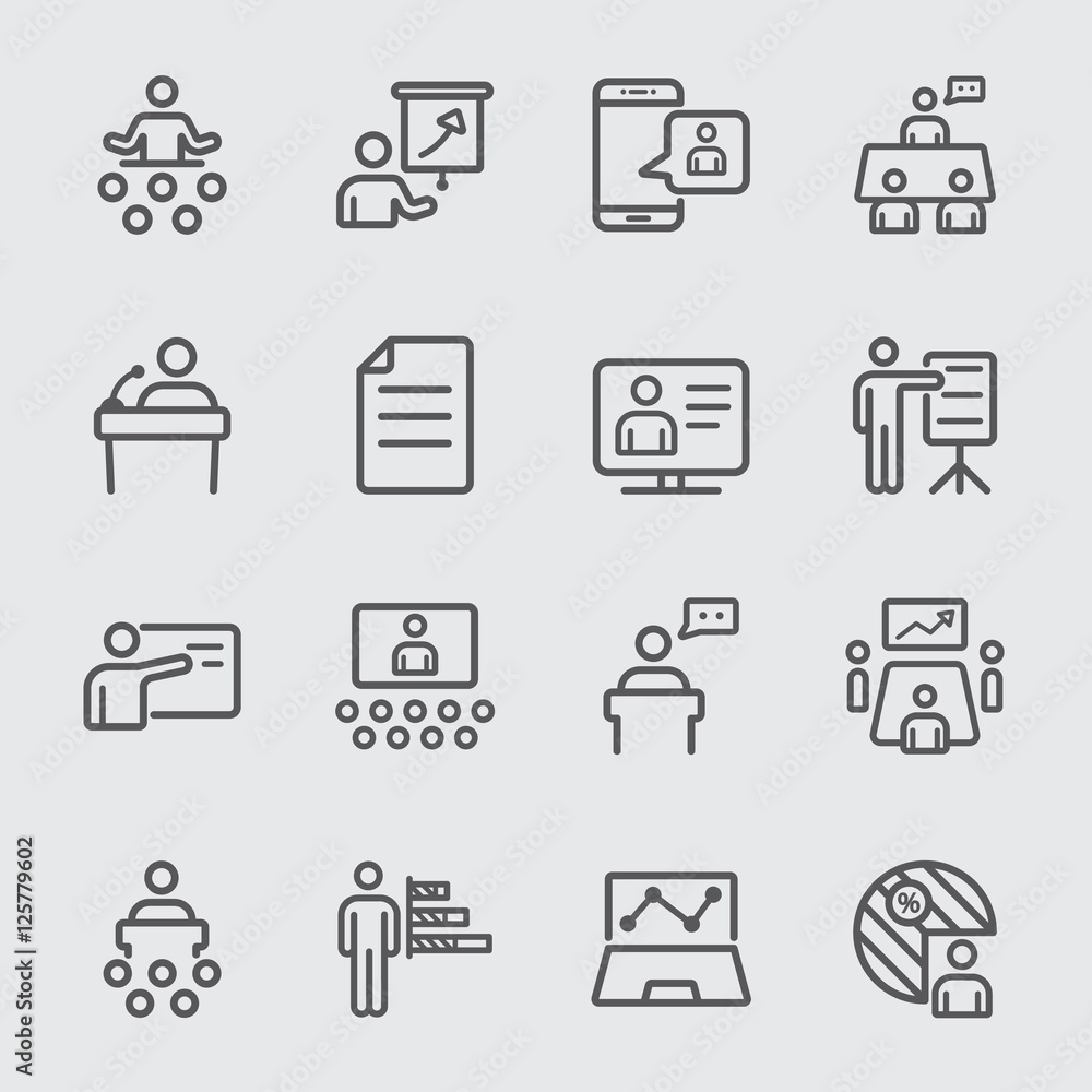 Business presentation line icon Business presentation line icon