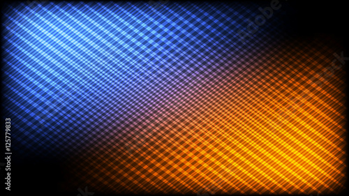 Abstract desktop hd wallpaper background. Vector pattern of shining crossing lines with bright blue & orange highlights. 16:9 HD aspect ratio.  photo