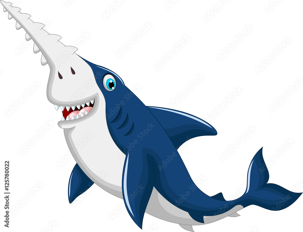 funny saw shark cartoon posing Stock Illustration Adobe Stock