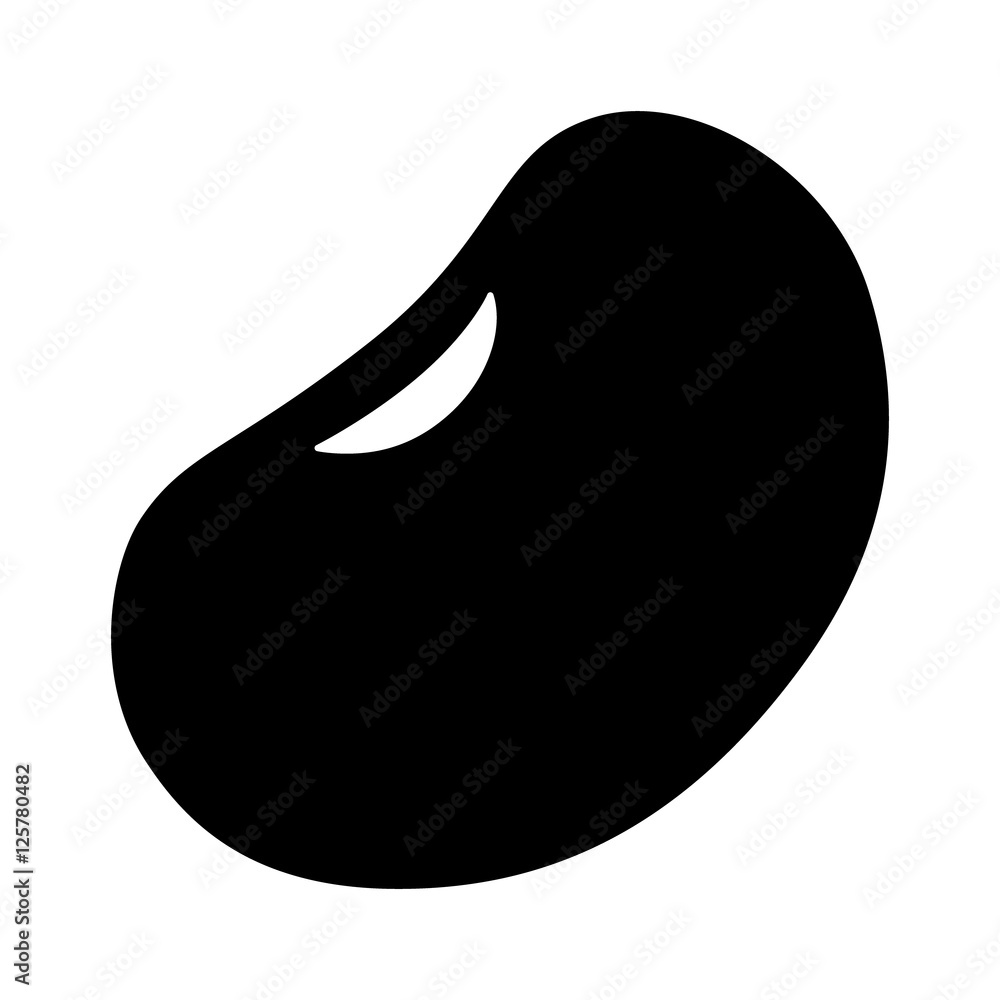 Kidney bean or common bean flat icon for food apps and websites Kidney bean or common bean flat icon for food apps and websites