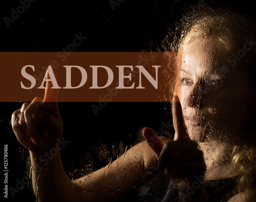 Billede på lærred sadden written on virtual screen