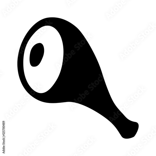 Leg of ham or leg of lamb flat icon for food apps and websites
