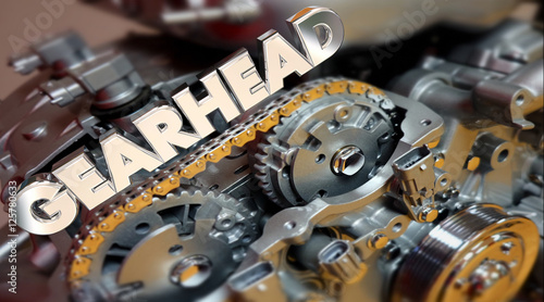 Foto Gearhead Word Engine Tech Fan Customizer Performance 3d Illustra