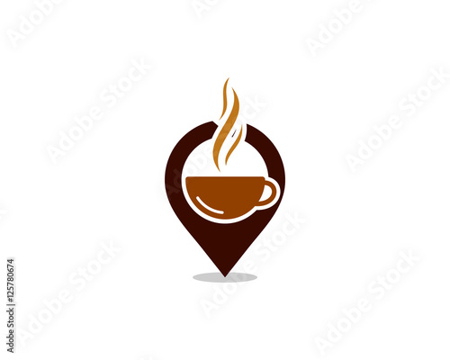 Coffee Pin Point Logo Design Template