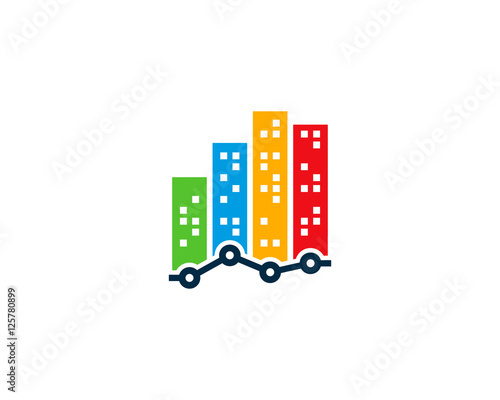 Business City Stats Logo Design Template