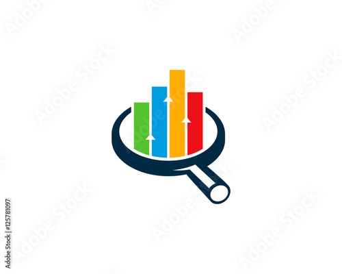 Business Search Stats Logo Design Template