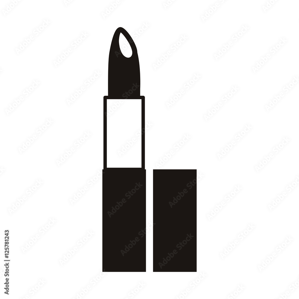 silhouette of lipstick make up icon over white background. vector illustration silhouette of lipstick make up icon over white background. vector illustration