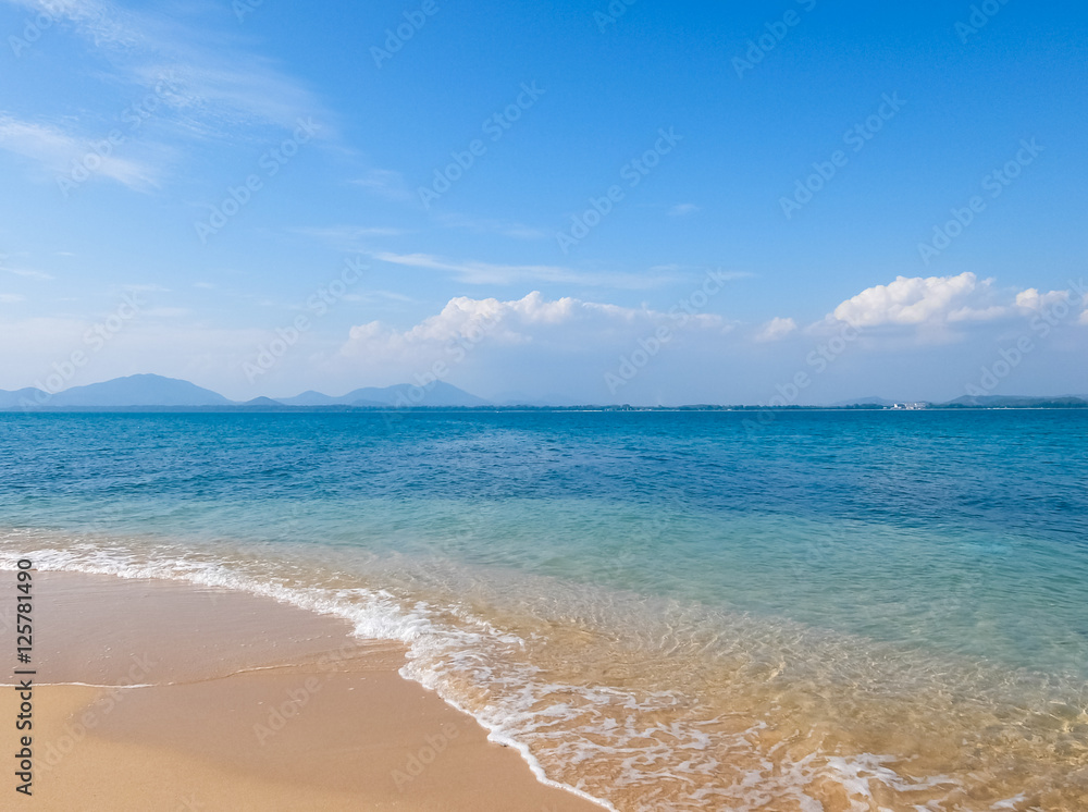 Beach and tropical sea in summer season