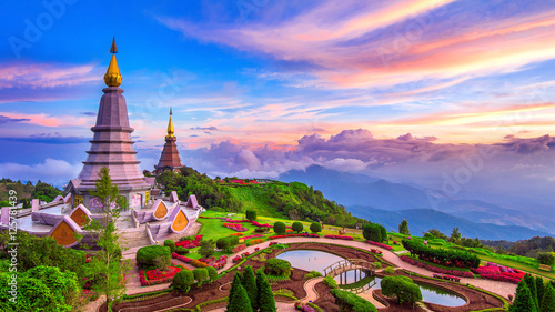 The best of landscape in Chiang mai. Pagodas Noppamethanedol & N © tawatchai1990