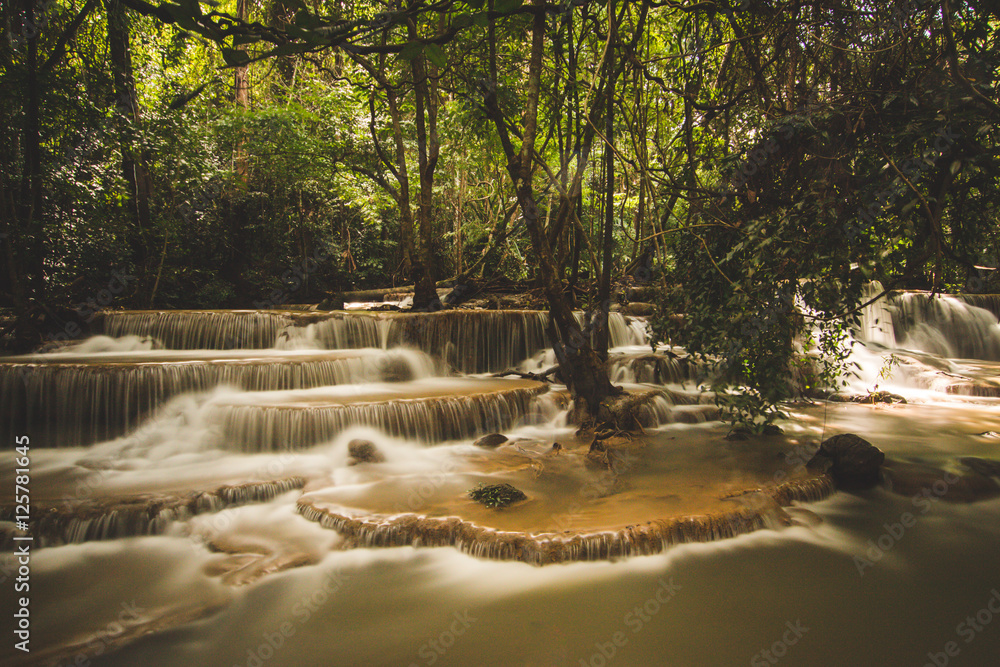 Huay Mae Kamin Waterfall, beautiful waterfall in Kanchanaburi province, Thailand. Huay Mae Kamin Waterfall, beautiful waterfall in Kanchanaburi province, Thailand.
