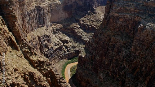 Aerial of Colorado river canyon photo