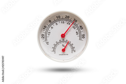 Temperature and humidity on white background