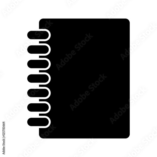 silhouette of notebook icon over white background. vector illustration
