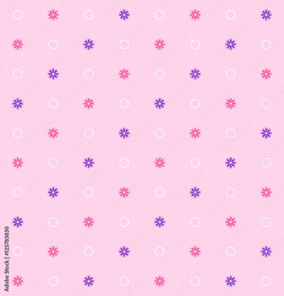 Simple vector seamless flower pattern