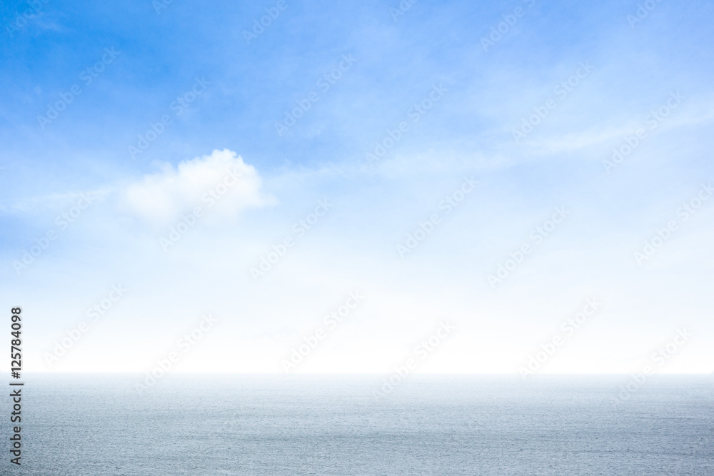 Landscape of ocean and beautiful blue sky background.