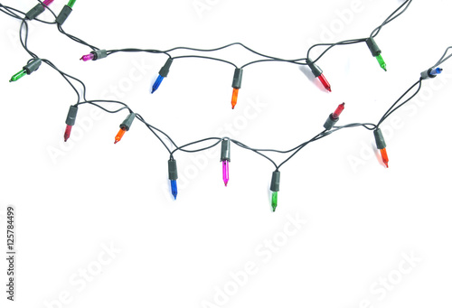 Christmas lights isolated on white background
