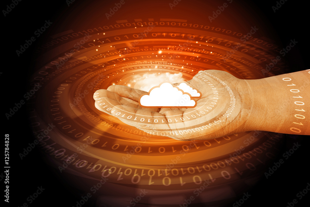 Cloud network security concept. Futuristic technology .