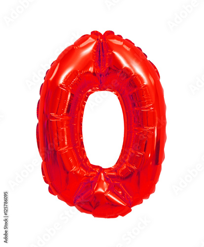 number 0 (zero) from balloons red