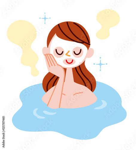 パックする女性