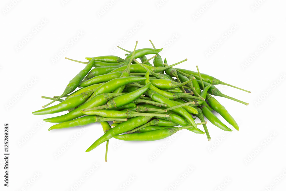 Fresh green chili pepper isolated on a white background Fresh green chili pepper isolated on a white background