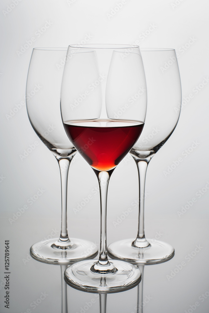 Glass of red wine closeup