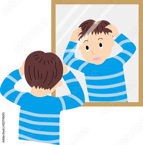 薄毛を気にする男性